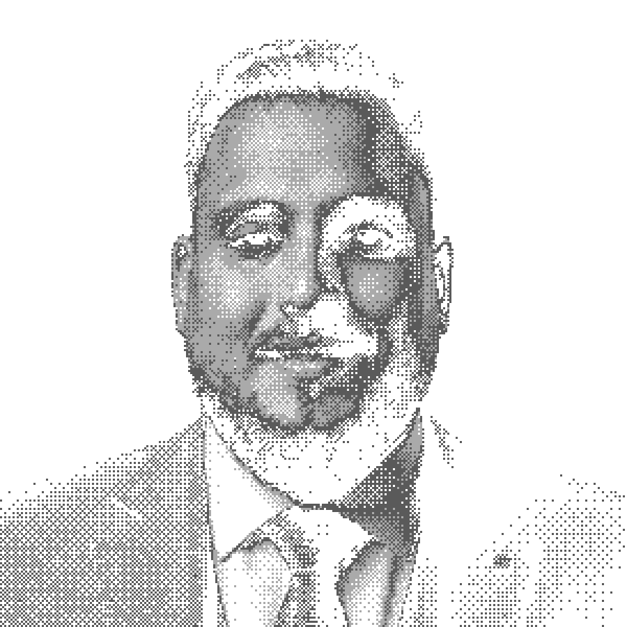Retrato en pixel art de Francisco Tovar
